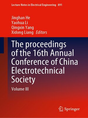 cover image of The proceedings of the 16th Annual Conference of China Electrotechnical Society
